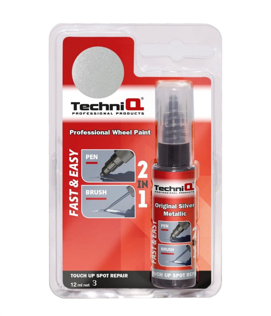 Alloy Wheel Paint Touch Up ORIGINAL SILVER METALLIC 2 in 1 Brush & Pen