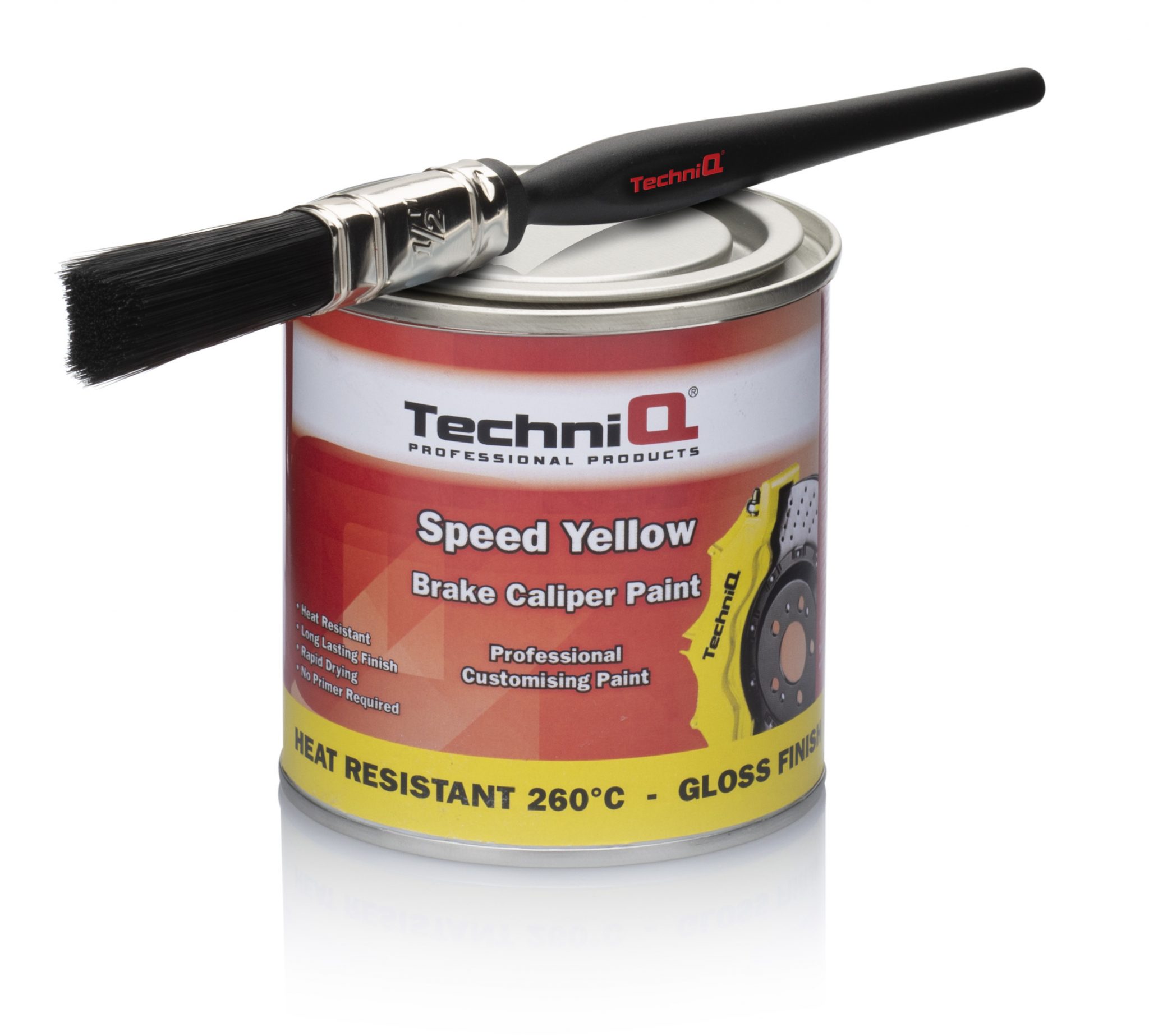 TechniQ Speed Yellow (Gloss) Brake Caliper Paint 250ml + Brake Cleaner