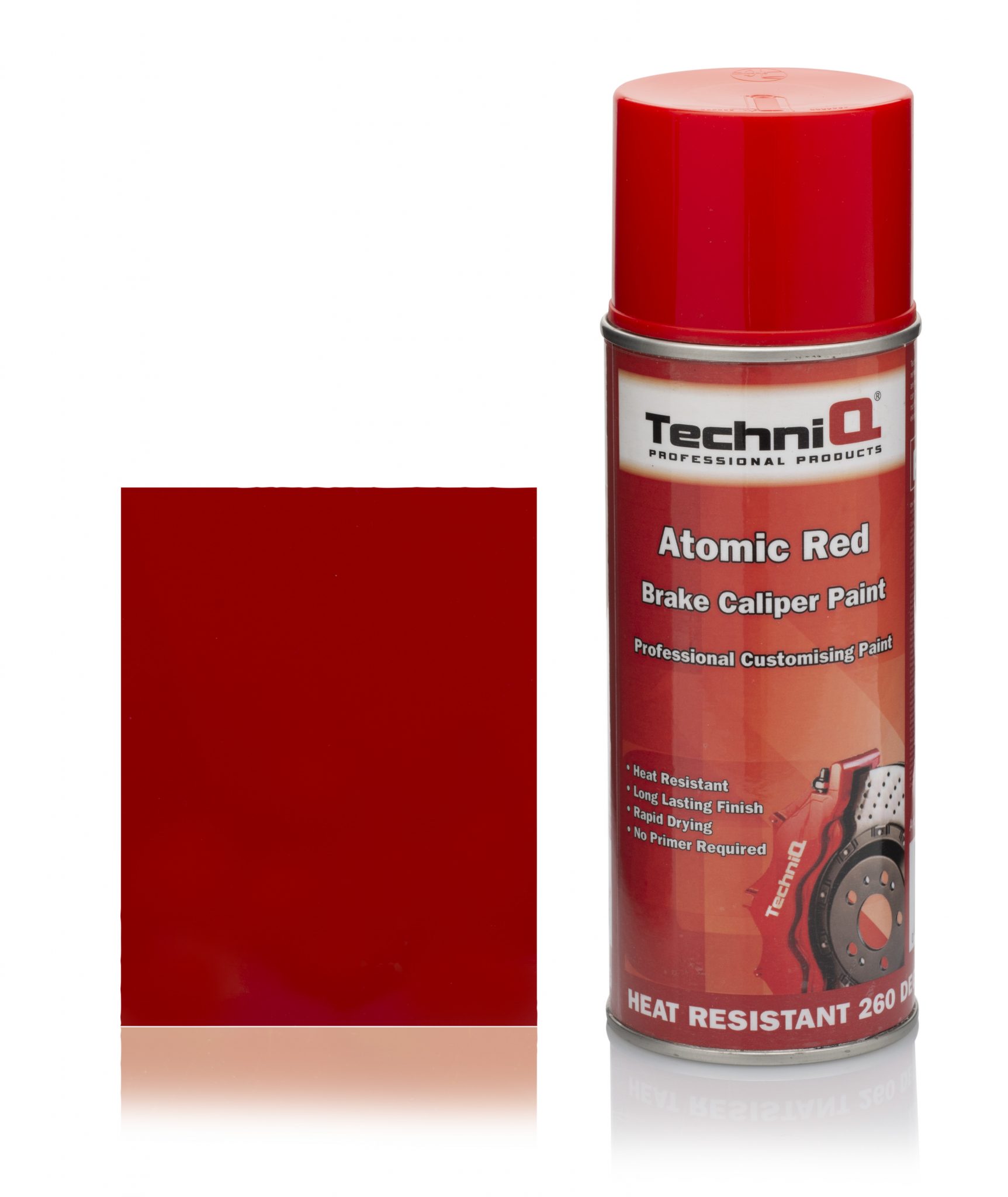 TechniQ Atomic Red Brake Caliper Paint High Gloss Spray 400ml + Power